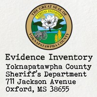 The seal of Yoknapatawpha County with "Evidence Inventory" text