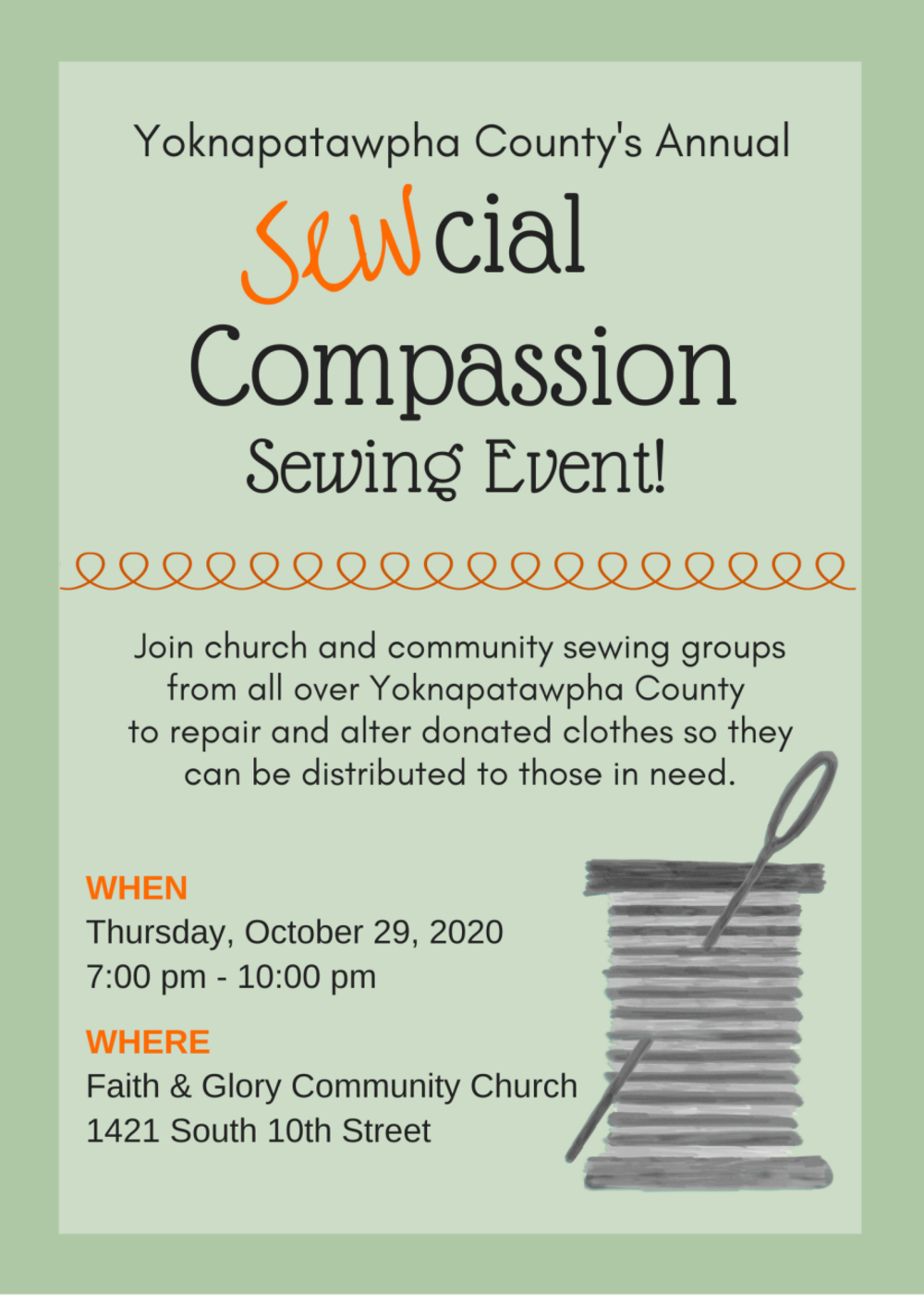 Sewcial Compassion flyer