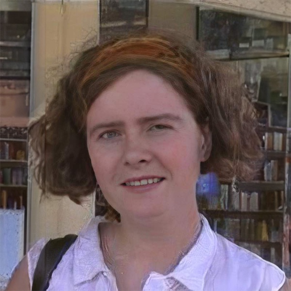 Young woman with short wavy hair