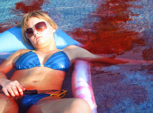People initially thought notorious prankster Alyx had staged the scene in the pool