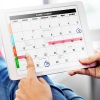 Digital calendar viewed on a tablet device