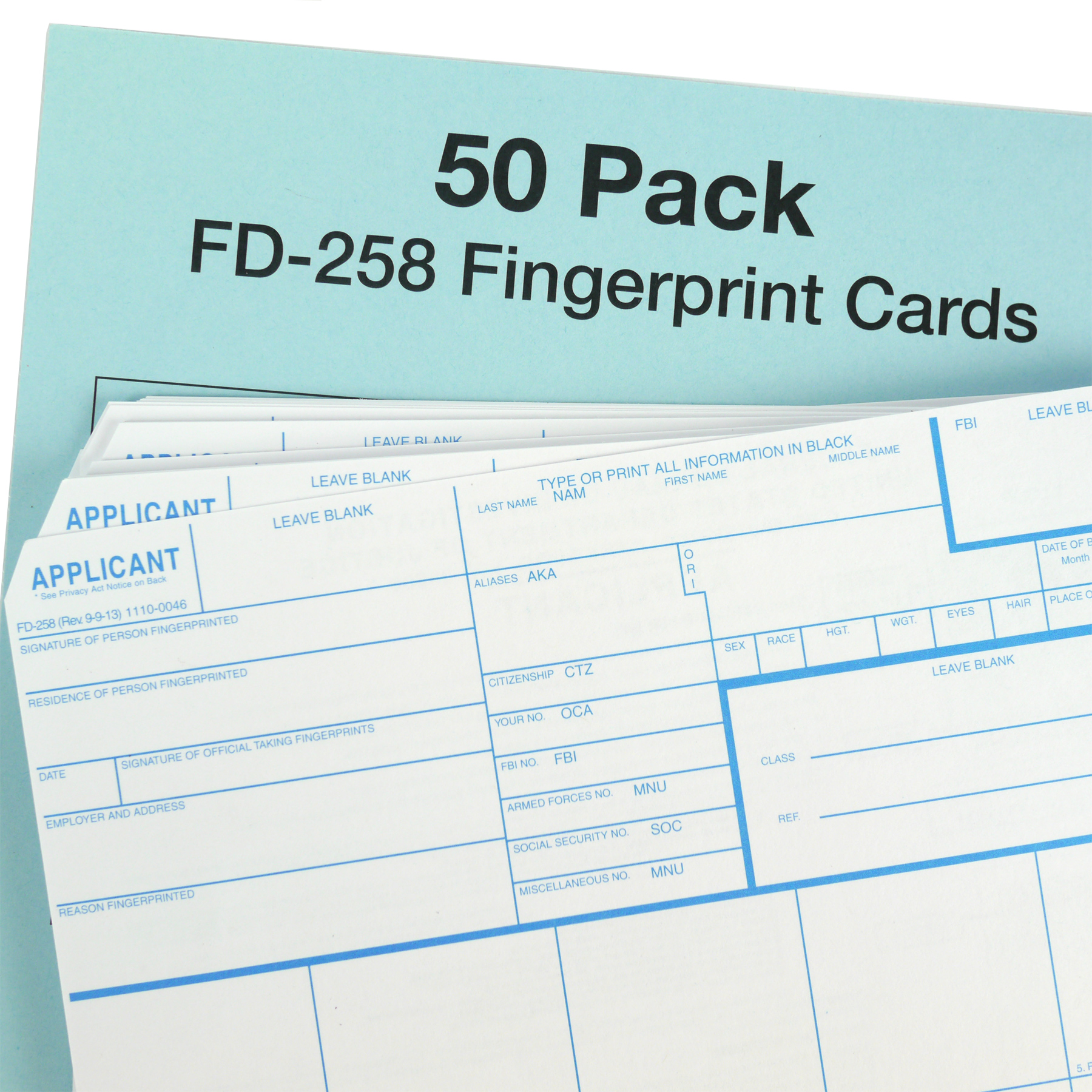Holder and Base Cards Complete Fingerprinting Kit Ink